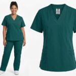 Uniforme Verde Petróleo Cuello V Antifluido Universal Cloro-resistente Lafayette