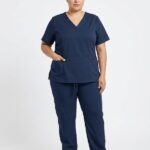 Uniforme Azul Dia Cuello V Vivo Antifluido Lotus Lycra Lafayette