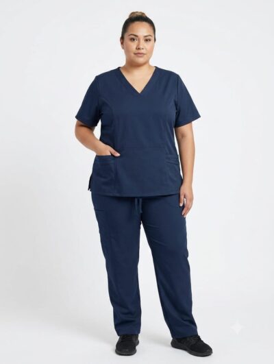 Uniforme Azul Dia Cuello V Vivo Antifluido Lotus Lycra Lafayette