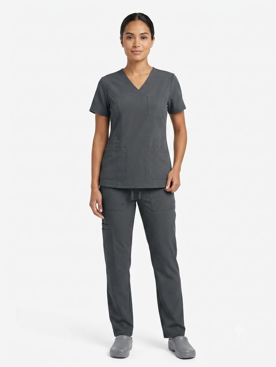 Uniforme Gris Oscuro Cuello V Corto Cloro resistente Lafayette - Imagen 1