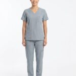 Uniforme Gris Perla Cuello V Corto Lotus Lycra Lafayette