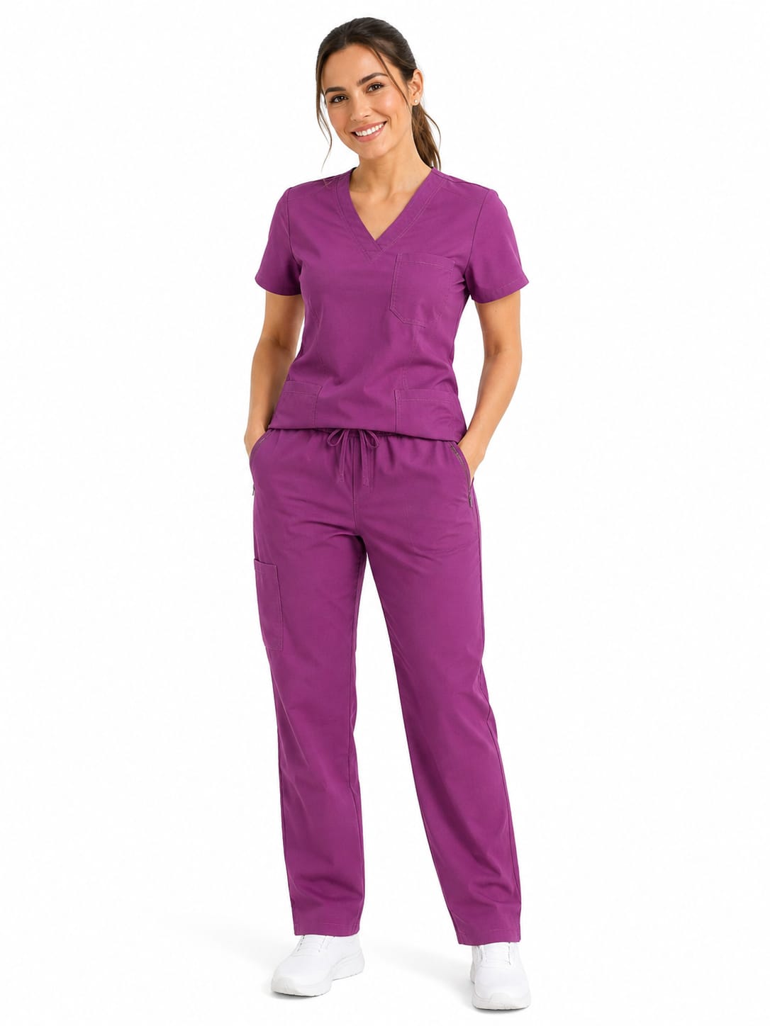 Uniforme XL Fucsia Cuello V Antifluido Universal Lafayette - Imagen 1