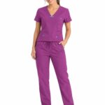 Uniforme Fucsia Cuello V Con Vivo Aguamarina Antifluido Universal Lafayette