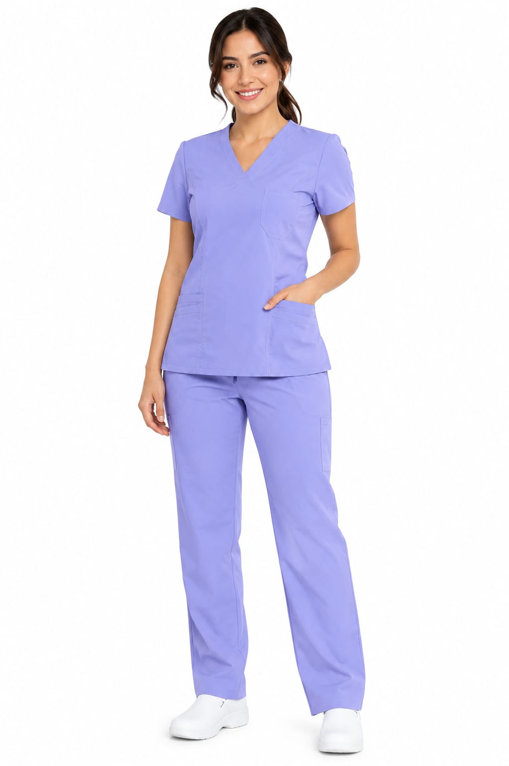 Uniforme Lila Cuello V Antifluido Universal Cloro-resistente Lafayette - Imagen 1