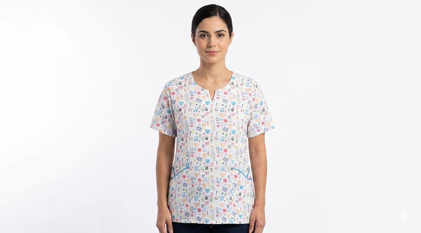 Blusa Blanca Antifluido Estampado Infantil