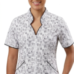 Blusa Cremallera Blanca Antifluido Estampado Cocina