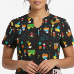 Blusa Cremallera Negra Antifluido Estampado Escolar