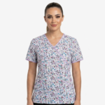 Blusa Cuello Cruzado Blanca Antifluido Estampado Minnie Unicornios