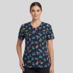 Blusa Cuello Redondo Con Cierre Corto Antifluido Estampado Lilo y Stich
