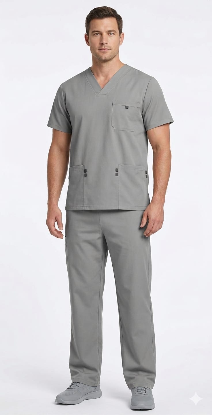 Uniforme Gris Perla Vivo Gris Cuello V Lotus Lycra Lafayette
