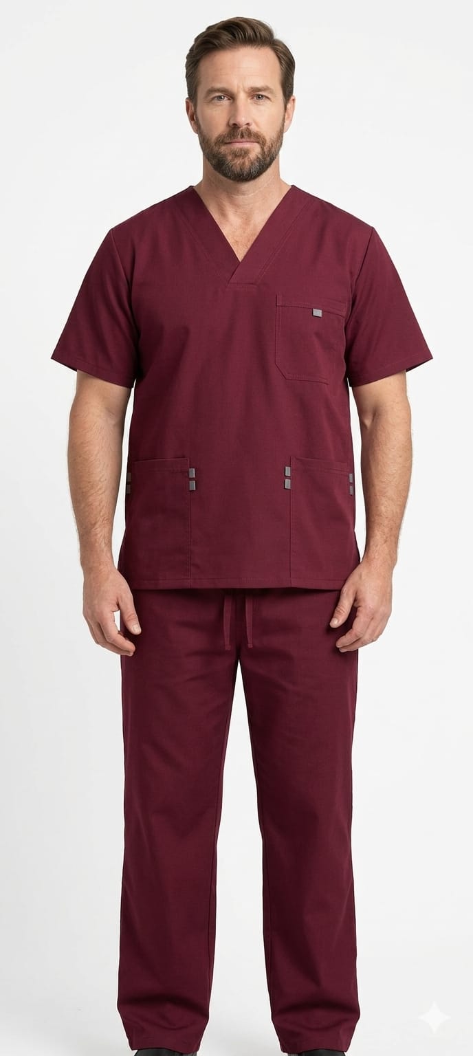 Uniforme Vinotinto Vivo Gris Cuello V Universal Lafayette