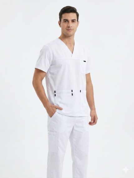 Uniforme Blanco Cuello V Antifluido Importado