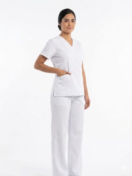 Uniforme Blanco Cuello V Antifluido Importado