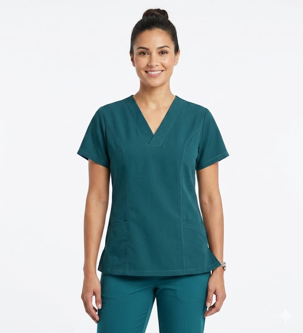 blusa cuello v verde pasto