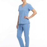 Uniforme Azul cielo Cuello Corazón Vivo Hortensia Antifluido Importado Licrado