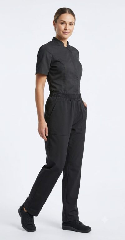Pantalón Negro Bolsillo Parche Importado Lycra - Imagen 2