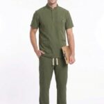 Uniforme Verde Militar Cuello Militar Antifluido Importado Licrado