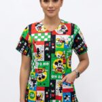Blusa Cuello Redondo Cremallera Estampado Mickey
