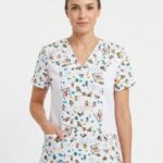 Blusa Cuello V Blanca Estampado Escolar Niños Antifluido Universal/Cosmos De Lafayette