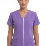 Blusa Cuello V Lila Con Cremallera Antifluido Lotus Lycra De Lafayette