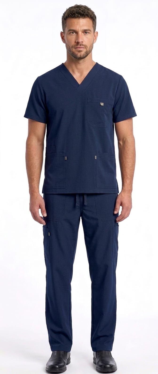 Uniforme Azul Dia Vivo Gris Cuello V Cosmos Lafayette - Imagen 1