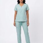 Uniforme Cuello Corazón Verde Pastel Antifluido Importado Licrado