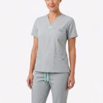 Uniforme Cuello Corazón Gris Perla Vivo Verde Menta Antifluido Importado Licrado