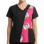 Blusa Cuello V Negra Sublimada Deisy Universal Lycra Lafayette