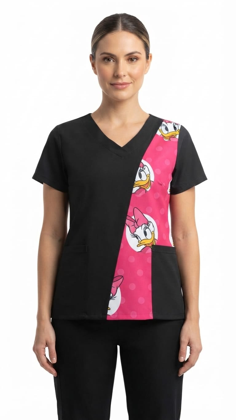 Blusa Cuello V Negra Sublimada Deisy Universal Lycra Lafayette Blusa Cuello V Negra Sublimada Deisy Universal Lycra Lafayette - Imagen 1