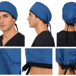 Gorro Antifluido Azul Petróleo Unisex Cordón Negro