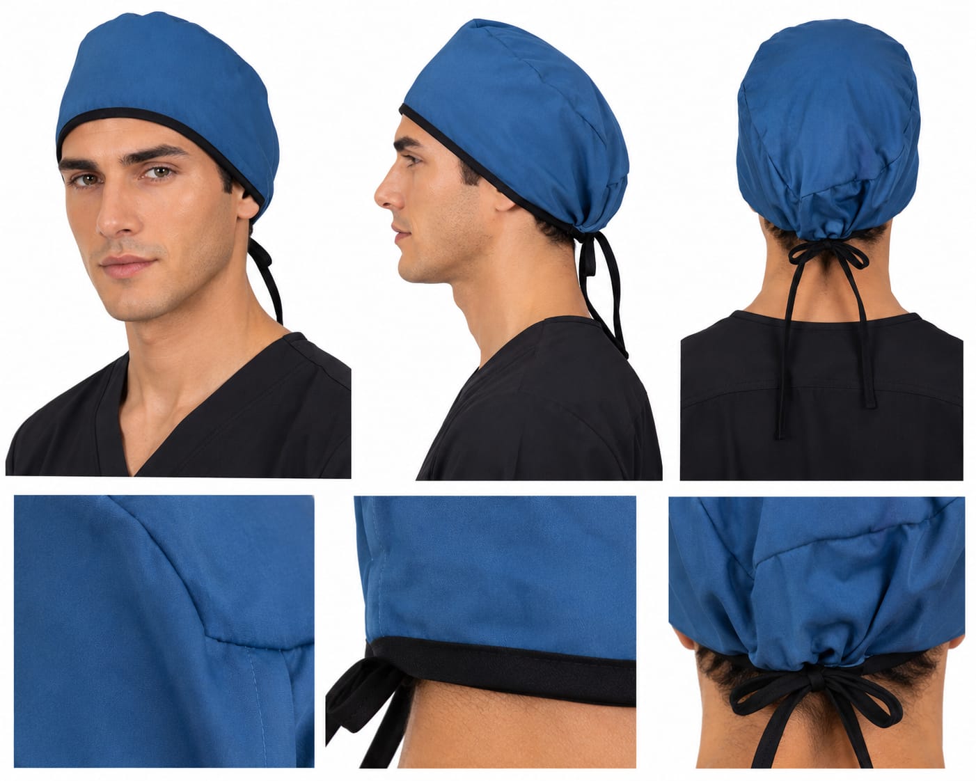 Gorro Antifluido Azul Petróleo Unisex Cordón Negro Gorro Antifluido Azul Petróleo Unisex Cordón Negro - Imagen 1