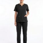 Uniforme Negro Cuello V En pico Vivo Azul Universal Lycra Lafayette