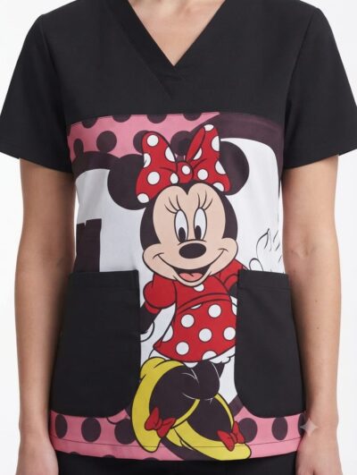 Blusa Cuello V Negra Sublimada Minnie Grande Ristop Lafayette - Imagen 2