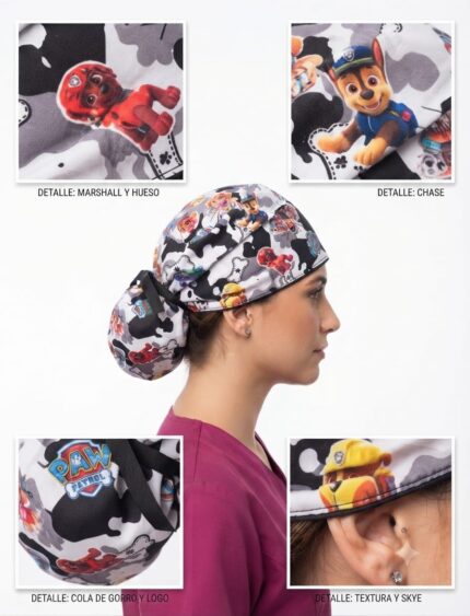 Gorro Antifluido Blanco Moño Paw Patrol