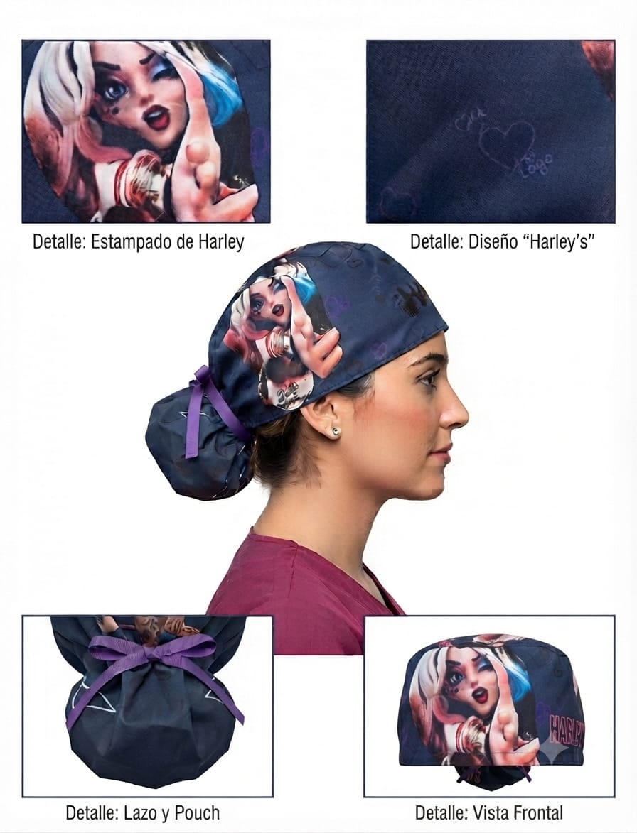Gorro Antifluido Moño Estampado Harley Gorro Antifluido Moño Estampado Harley - Imagen 1