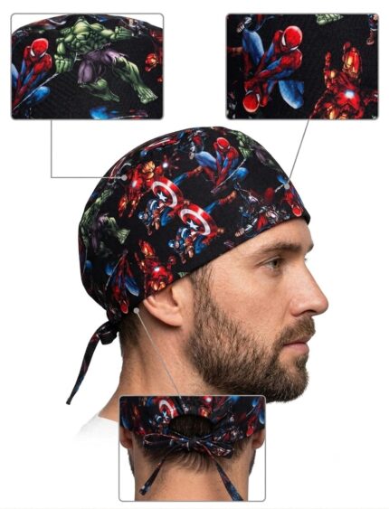 Gorro Antifluido Negro Estampado Marvel