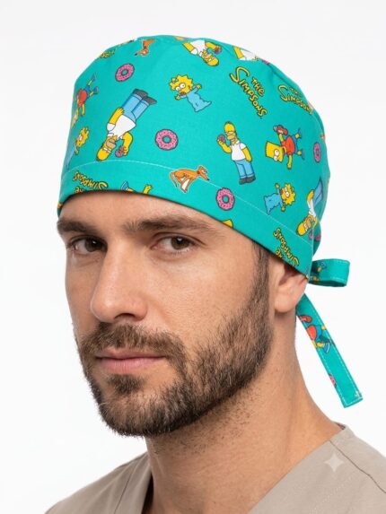 Gorro Antifluido Verde Aguamarina Estampado Los Simpson