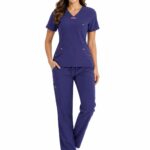 Uniforme Morado Cuello V Vivo Salmón Universal Lafayette