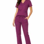 Uniforme Fucsia Cuello V Vivo Gris Oscuro Universal Lafayette