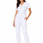 Uniforme Blanco Cuello V Vivo Azul Cielo Microdril Lafayette
