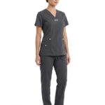 Uniforme Gris Intermedio Cuello V Vivo Verde Menta Lotus Lycra Lafayette