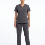 Uniforme Gris Intermedio Cuello V Vivo Salmon Lotus Lycra Lafayette