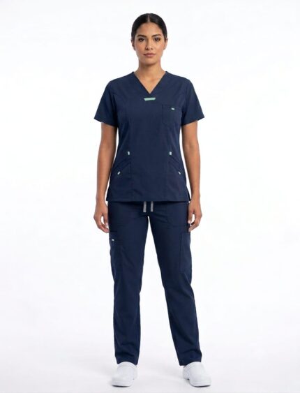 Uniforme Azul Dia Cuello V Vivo Verde Menta Lotus Lycra Lafayette