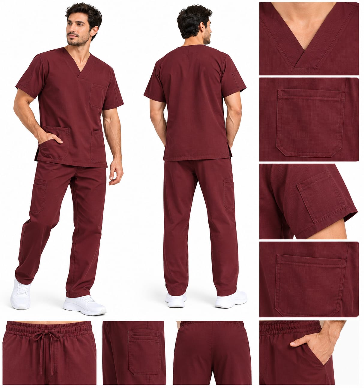 Uniforme Vinotinto Bolsillo Brazo Cuello V Universal Lafayette Uniforme Vinotinto Bolsillo Brazo Cuello V Universal Lafayette - Imagen 1