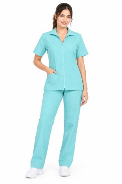 Uniforme Verde Menta Cuello Amanda Importado Licrado