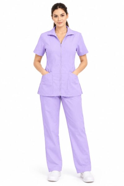 Uniforme Lila Cuello Amanda Importado Licrado