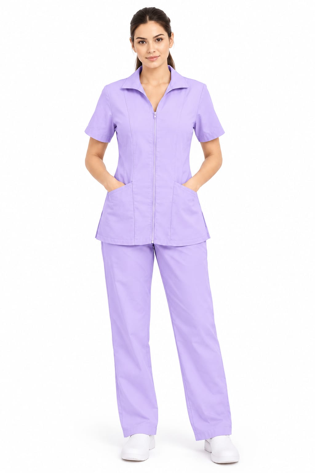 Uniforme Lila Cuello Amanda Importado Licrado - Imagen 1