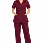 Uniforme Vinotinto Cuello Amanda Importado Licrado