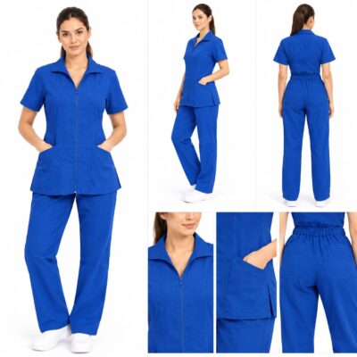 Uniforme Azul Rey Cuello Amanda Universal Licrado Lafayette - Imagen 2