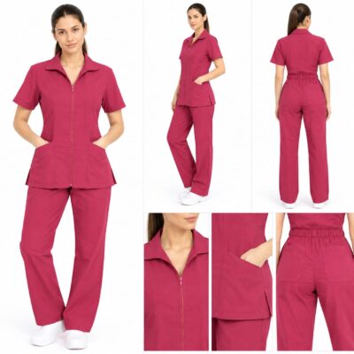 Uniforme Salmon Cuello Amanda California Licrado Lafayette - Imagen 2